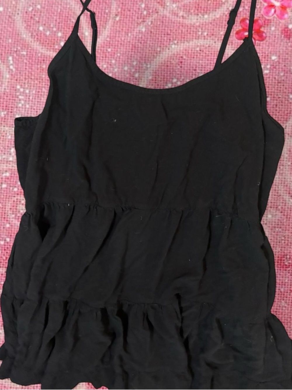 Hot Topic Black Tiered Spaghetti Strap Mini Dress